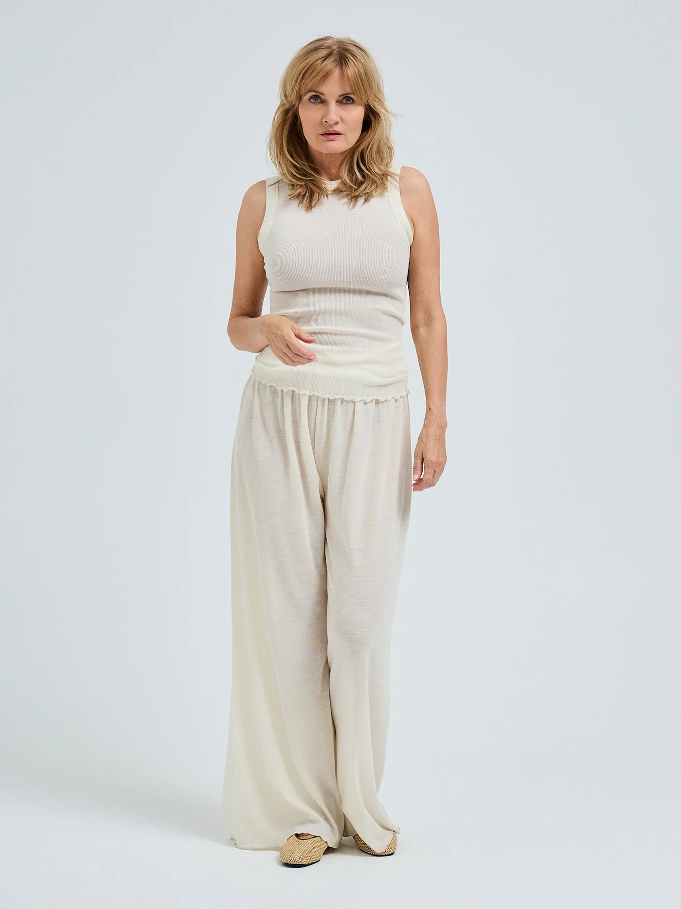 Wooly Tank, Uld Silke (Off-white)