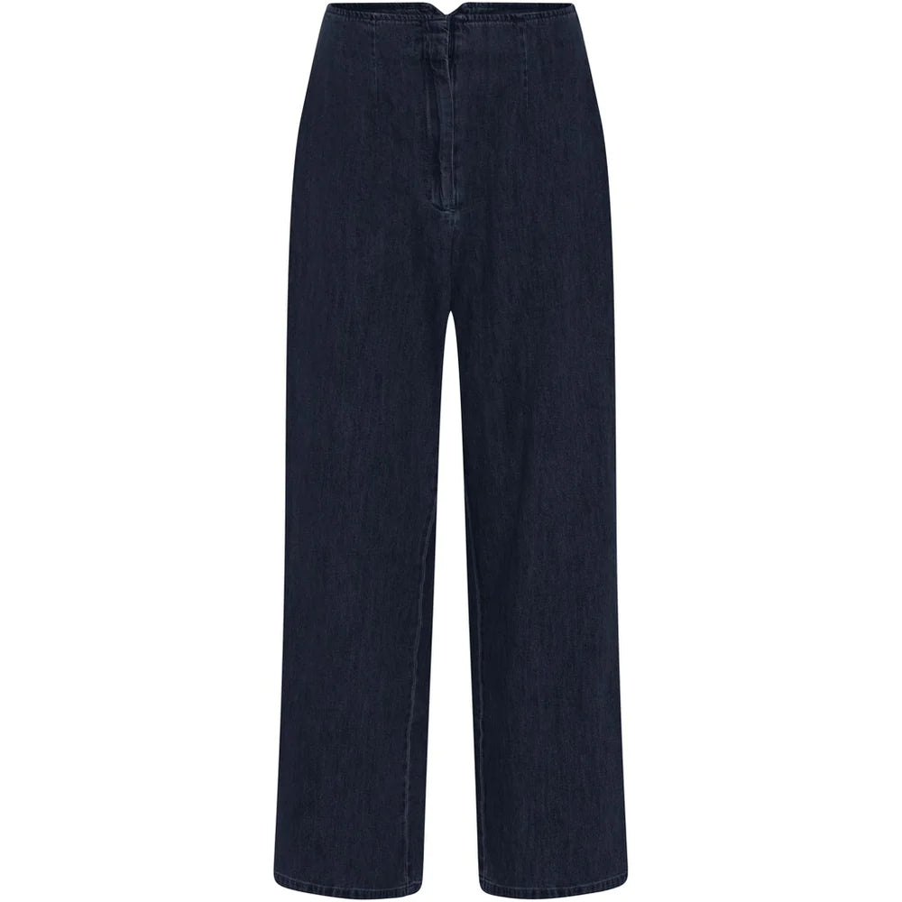 Wuxi wide long denim pant - Dark blue denim - FRAU