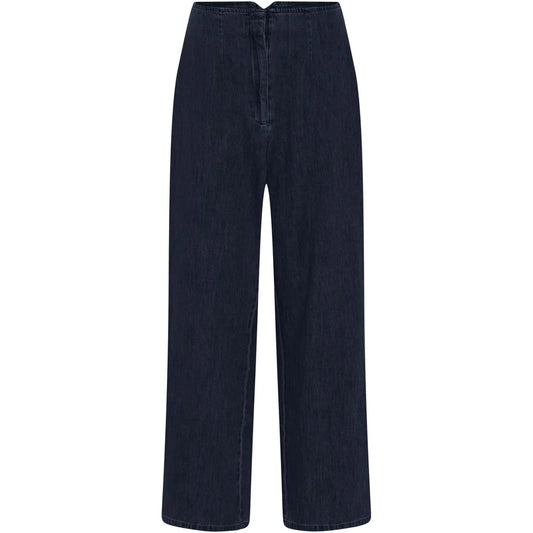 Wuxi wide long denim pant - Dark blue denim - FRAU