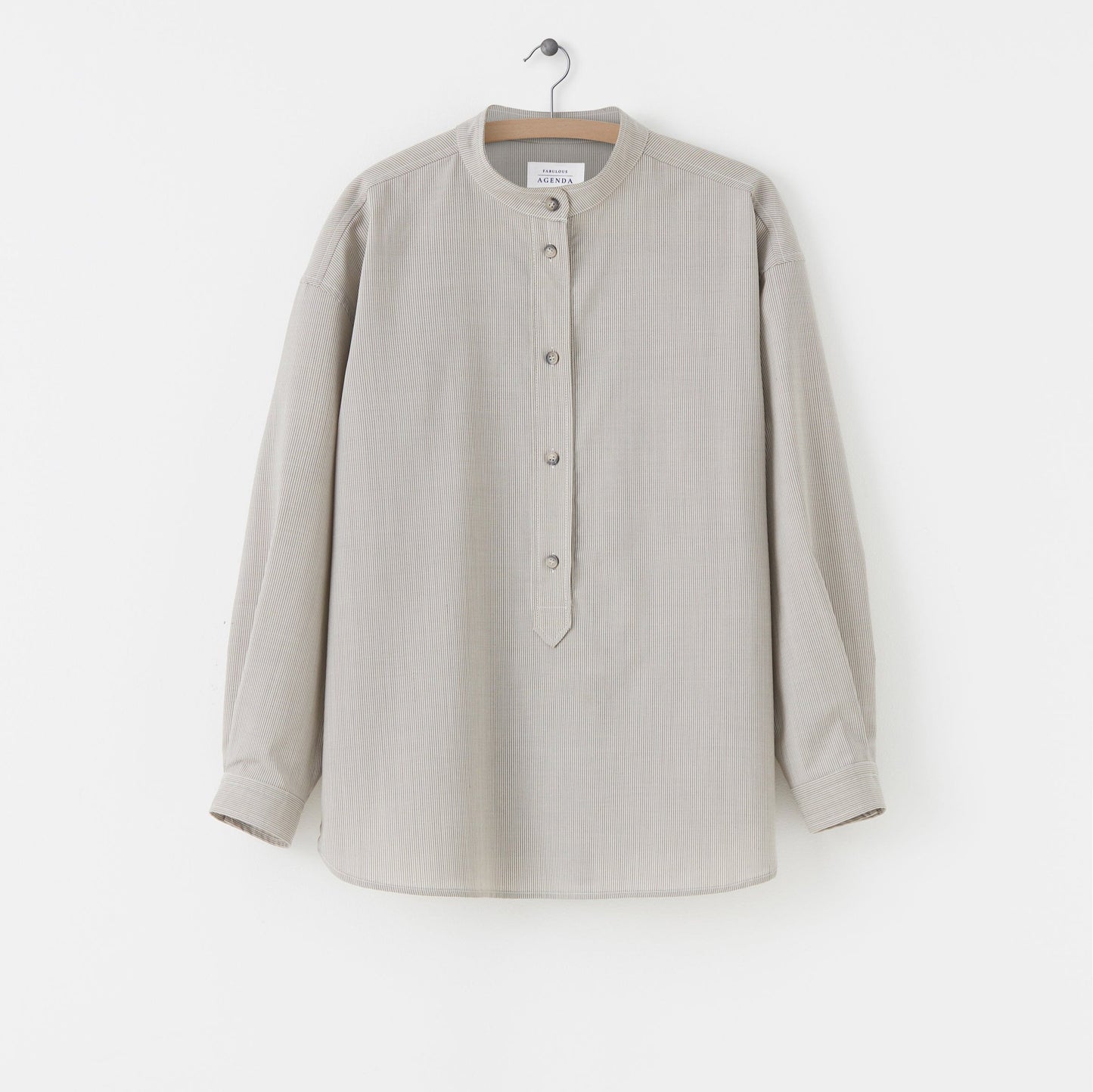 Agnes shirt, light grey stripe - Fabulous Agenda