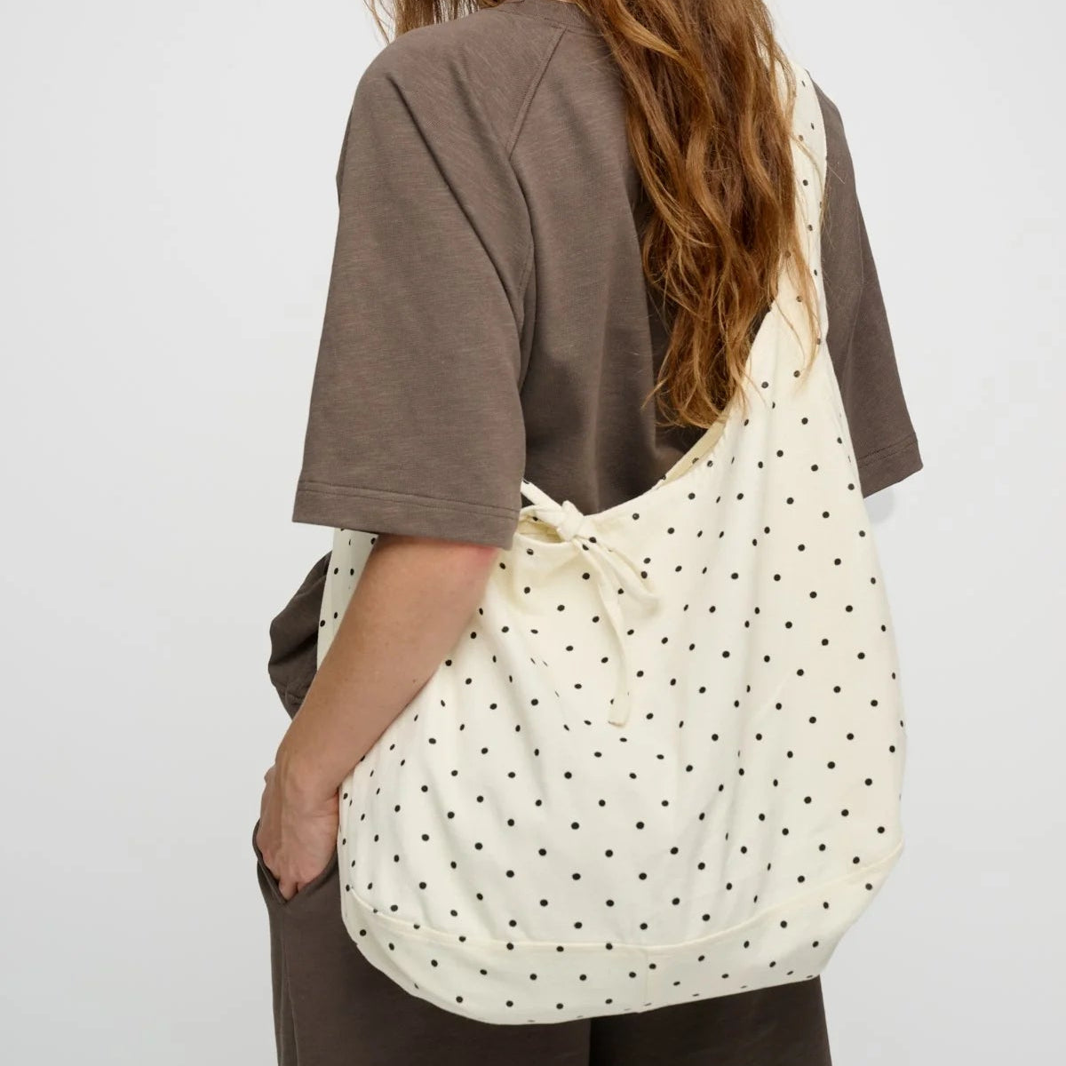 dotted half moon bag