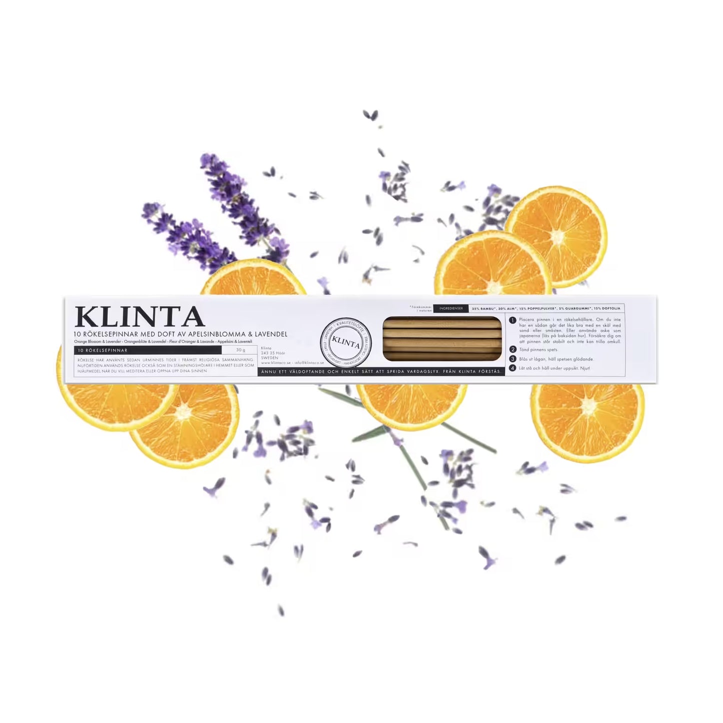Røgelsespinde, Appelsinblomme & Lavendel - Klinta
