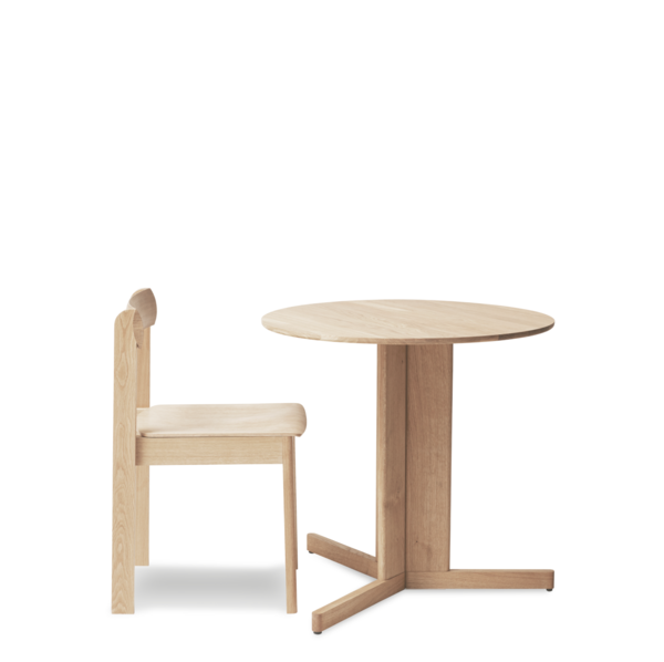 Trefoil Round Table Ø75 3 Legs, White Oak
