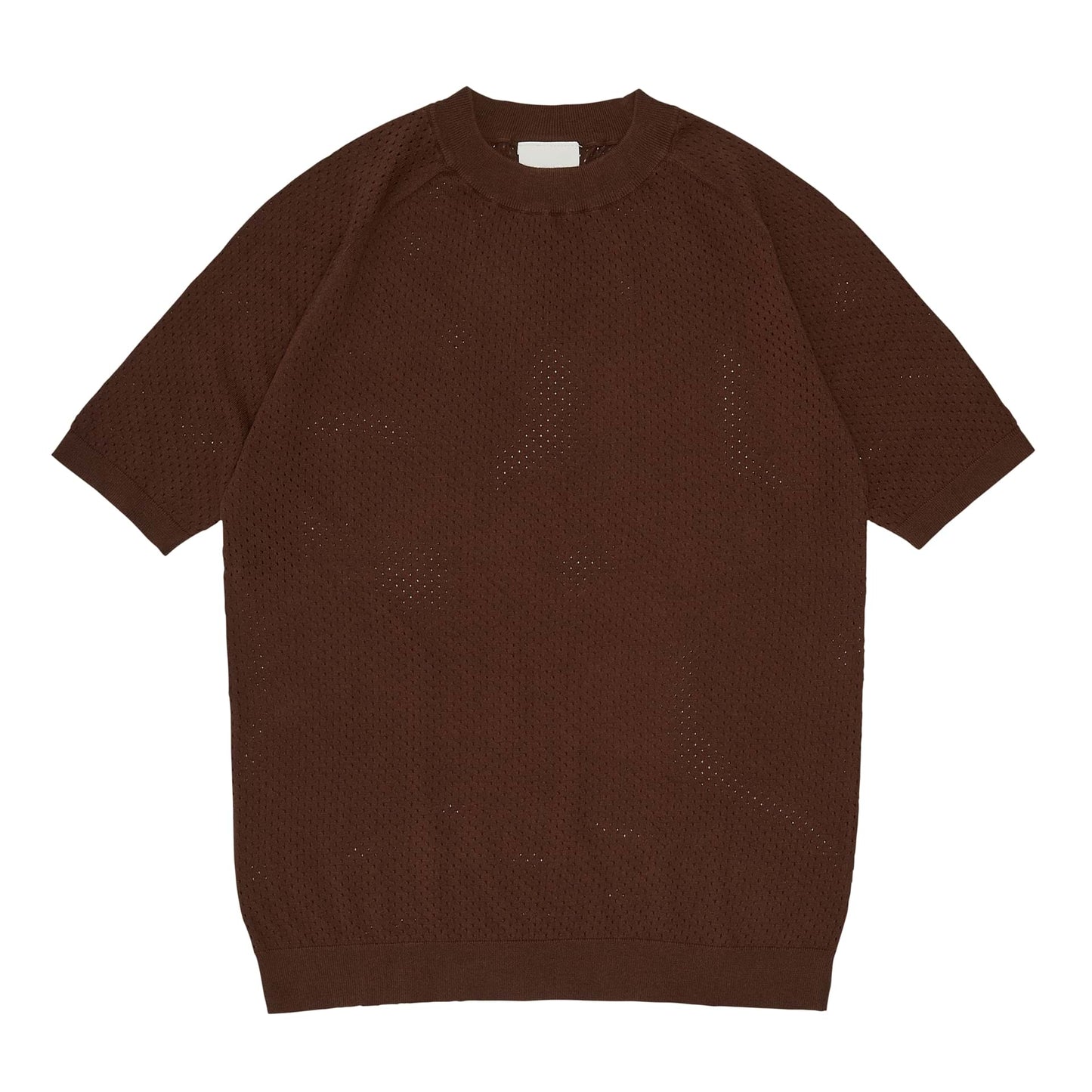 Pointelle Tee, Maroon - FUB