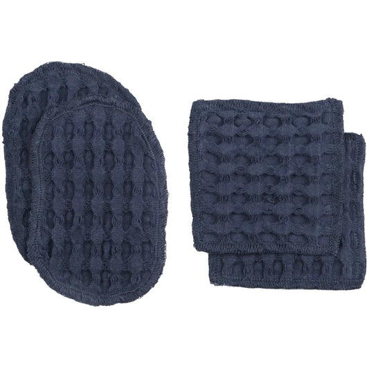 BIG WAFFLE MAKEUP PADS - 225, Dark Blue - The Organic Company