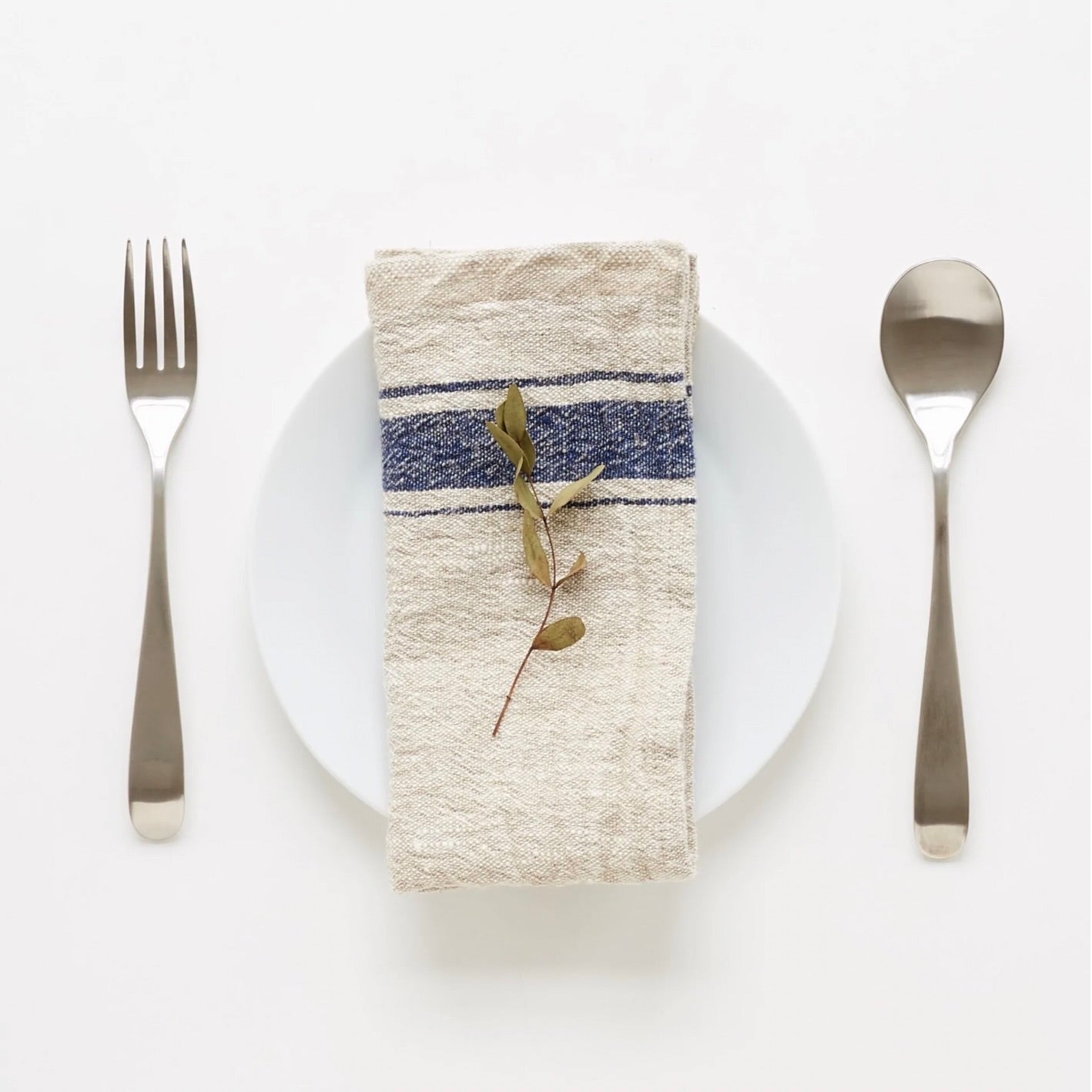 Stofservietter i Hør, Blue Stripe Vintage - Linen Tales