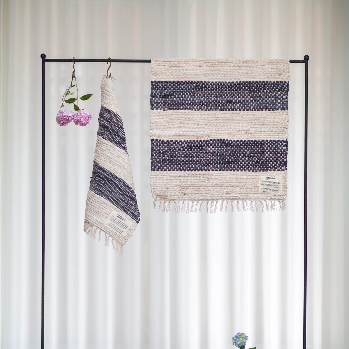Chindi Rug, Grey & Beige- Bongusta