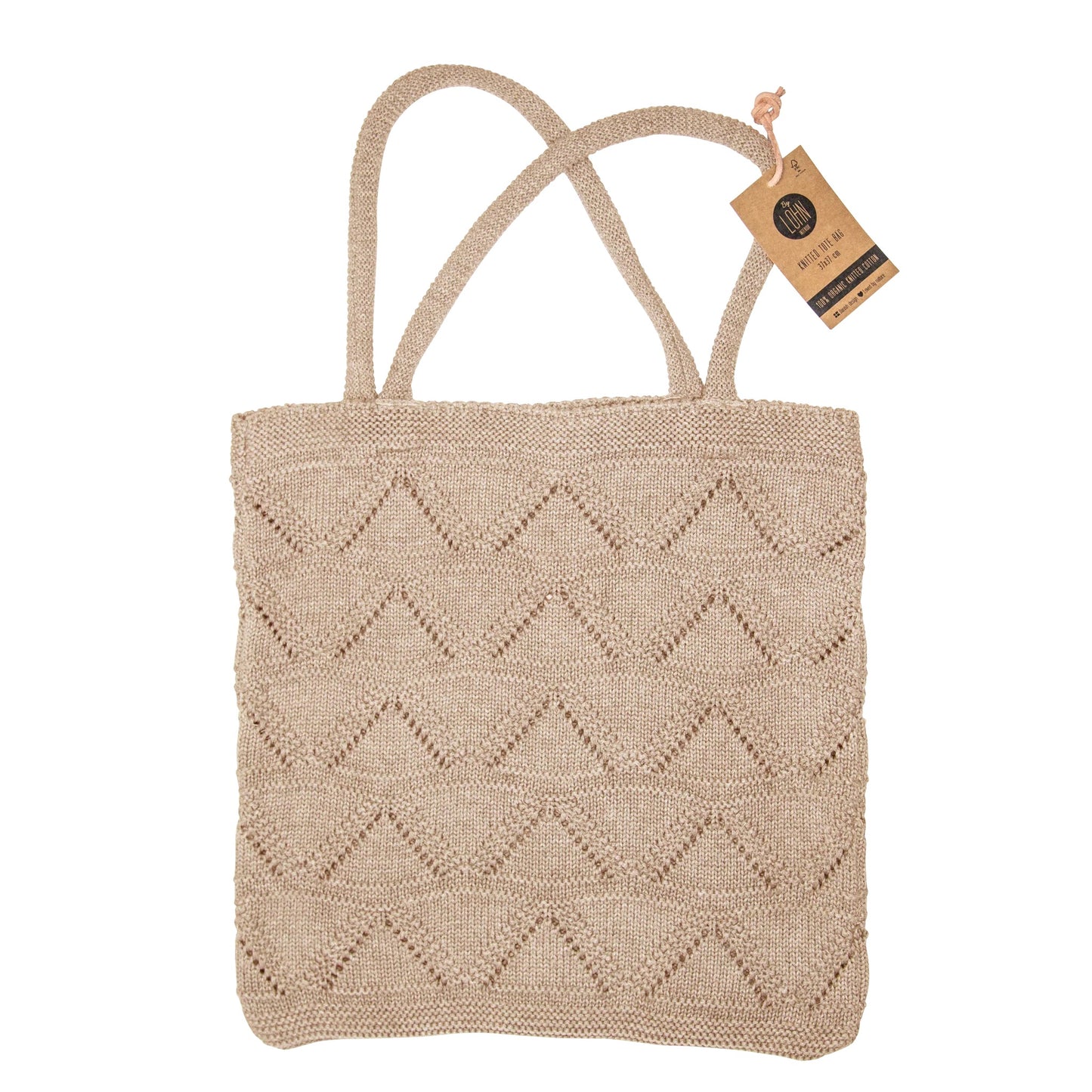 Strikket Shoppingbag, Khaki - By Lohn