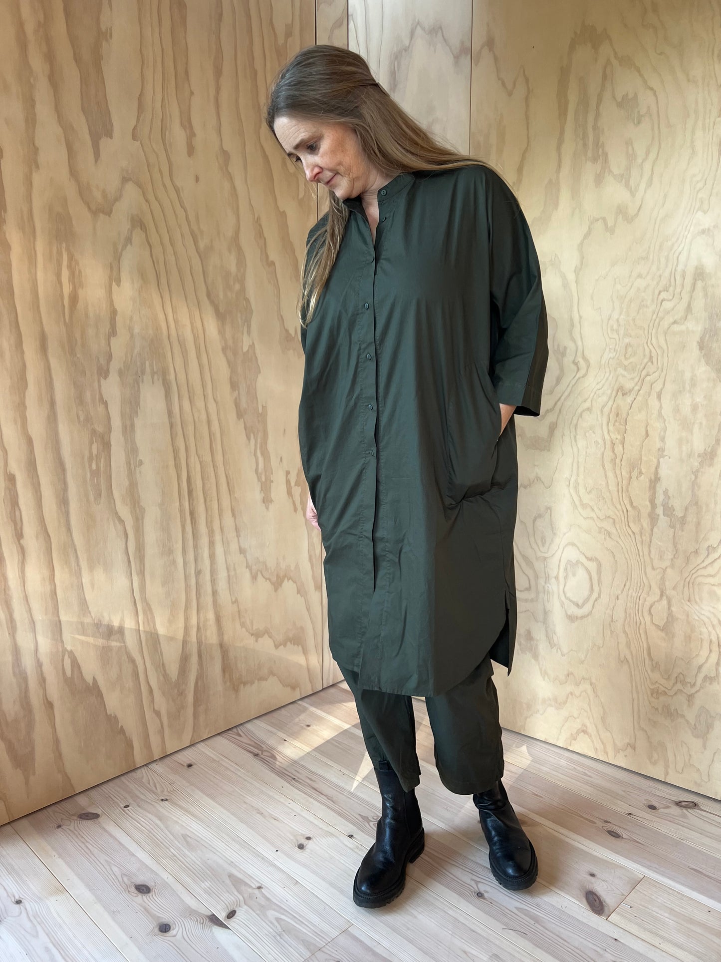 Seoul Lang Skjorte, Duffel Bag Grøn - Frau