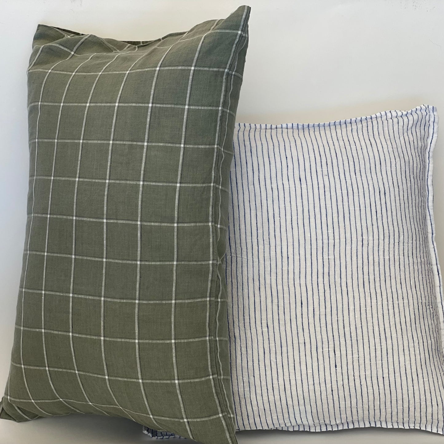 Hørpude 60x40, Atlantic Blue Stribe - Linge Particulier