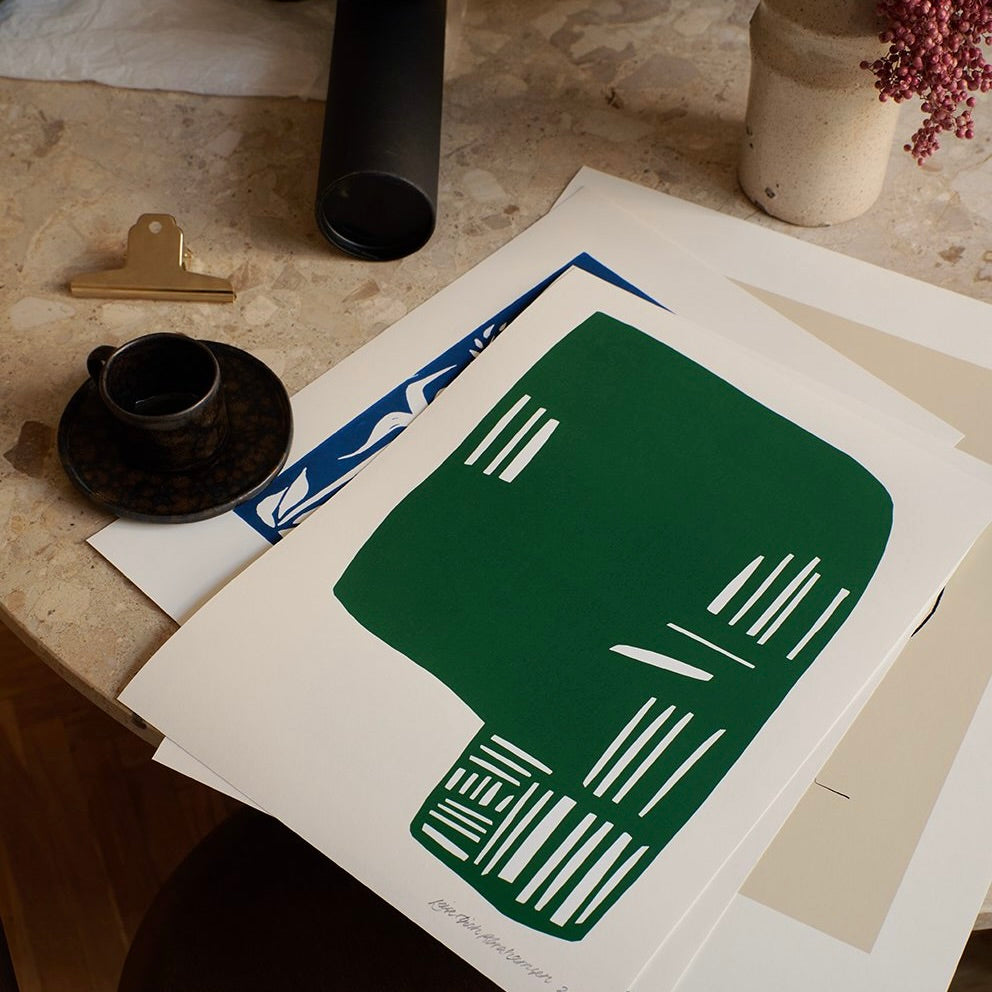 Kunsttryk af Leise Dich Abrahamsen A3, Corpus Green