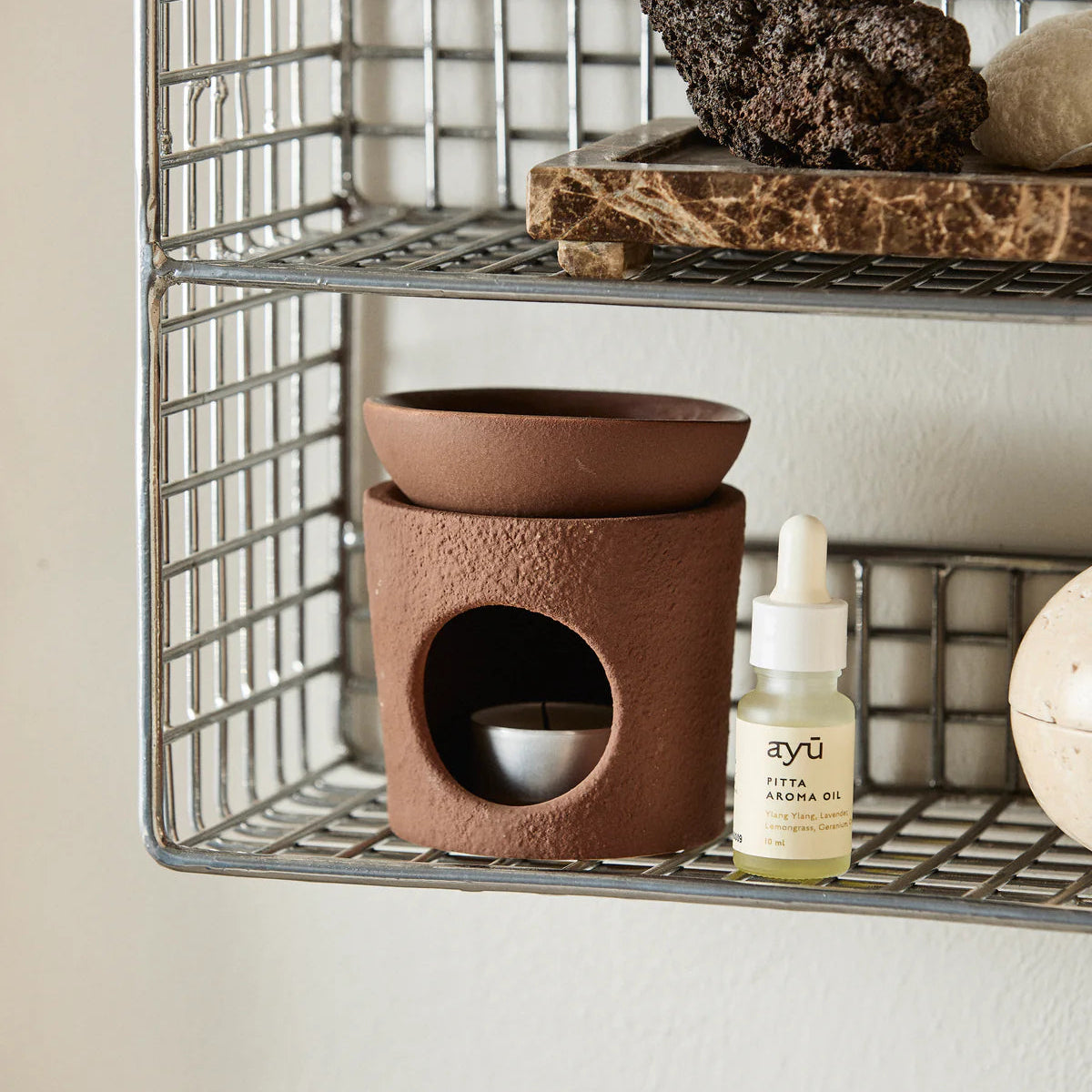 Aroma brænder, keramisk Brun - Ayu