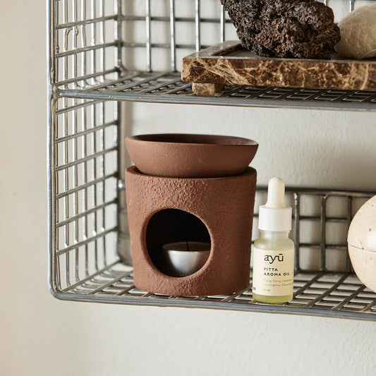 Aroma brænder, keramisk Brun - Ayu