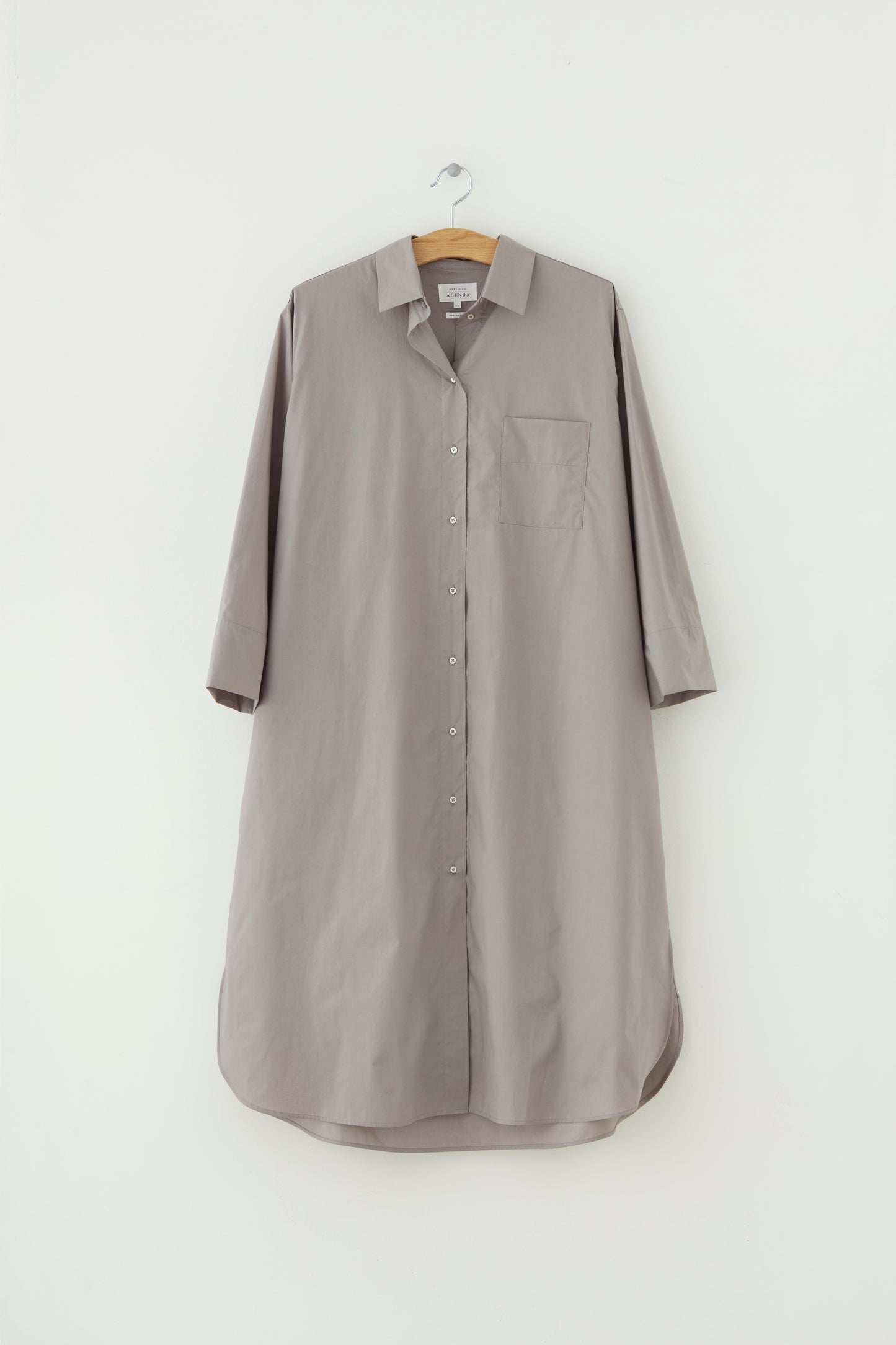 Alva shirt dress, Wide Sleeve, warm grey - Fabulous Agenda