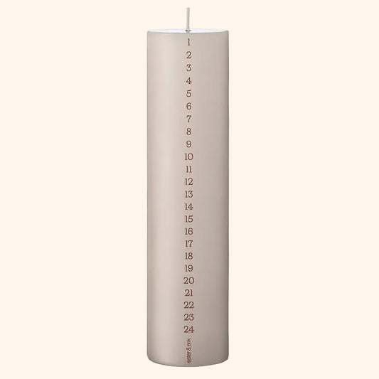 Blok kalenderlys - No. 22 | LINEN GREY