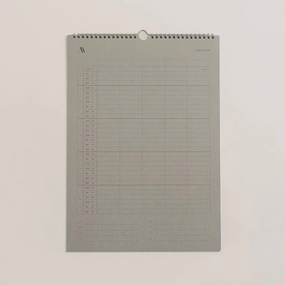 Vægkalender 2026 - Atelier Aarhus