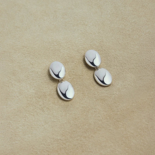 Emberly Oval Earrings, Silver