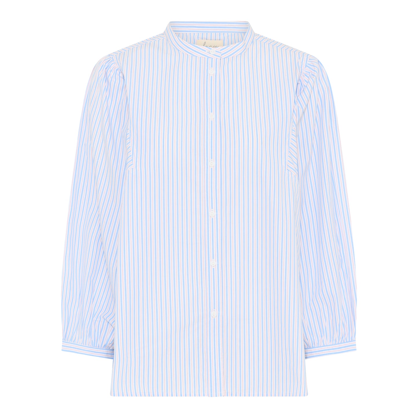 Pisa Puff Skjorte Blue Cameo Stripe - Frau