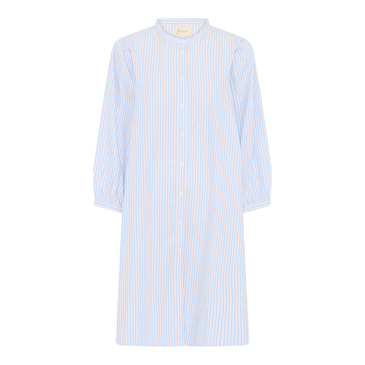 Pisa Puff Short Dress Blue Cameo Stripe - Frau