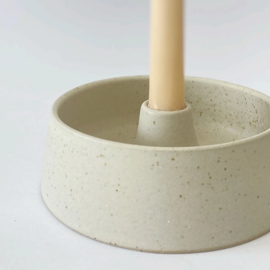 Candle Holder with Bowl, Medium, White - Viki Weiland