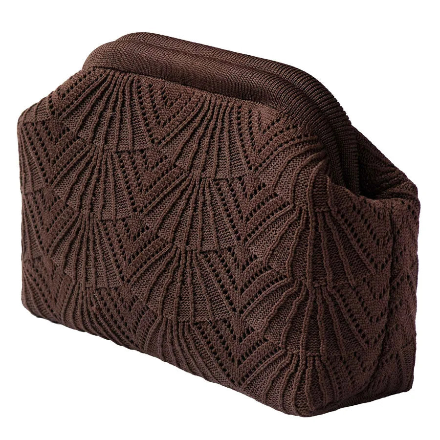 Small Shelly Clutch, Dark Brown - Pico