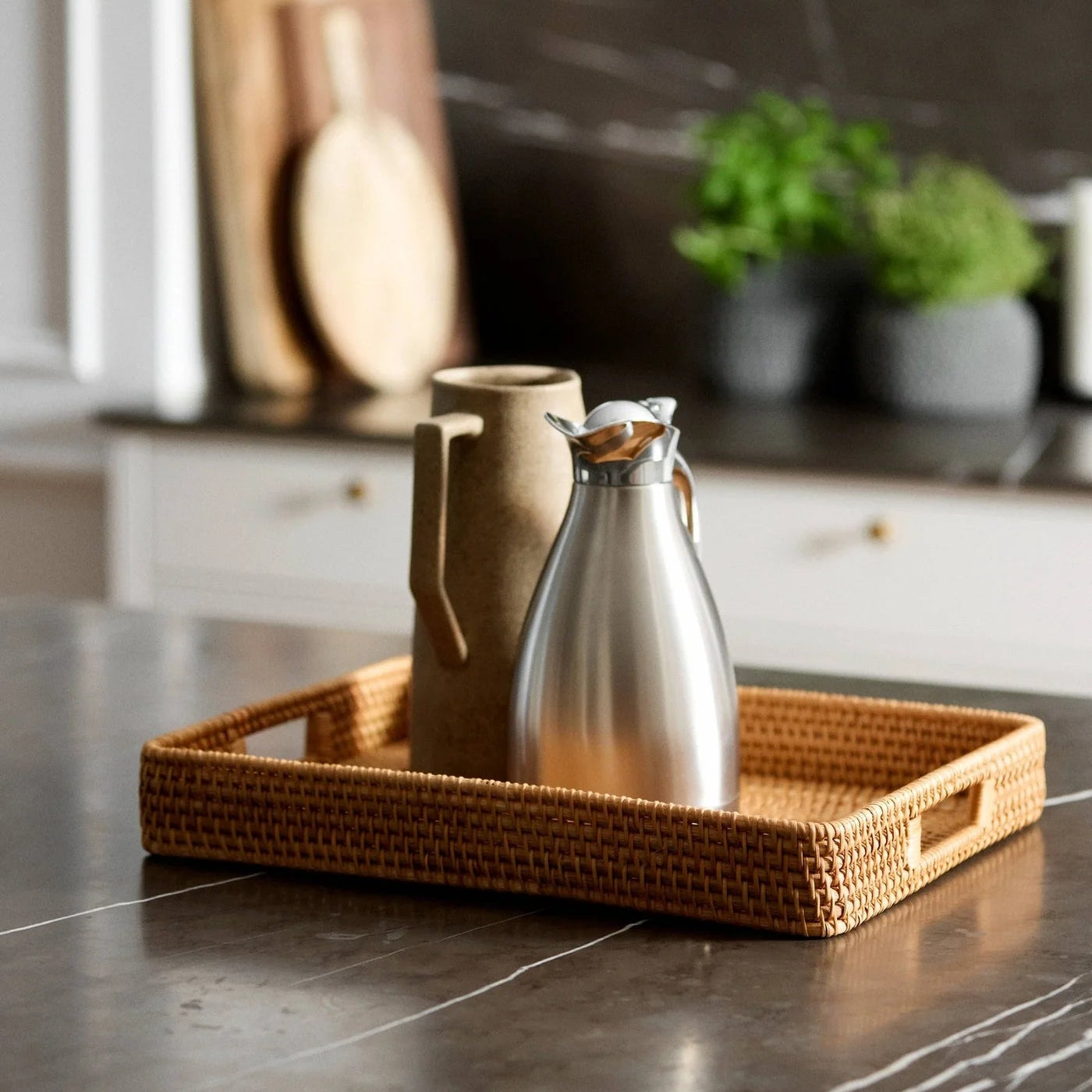 Rattan serveringsbakke