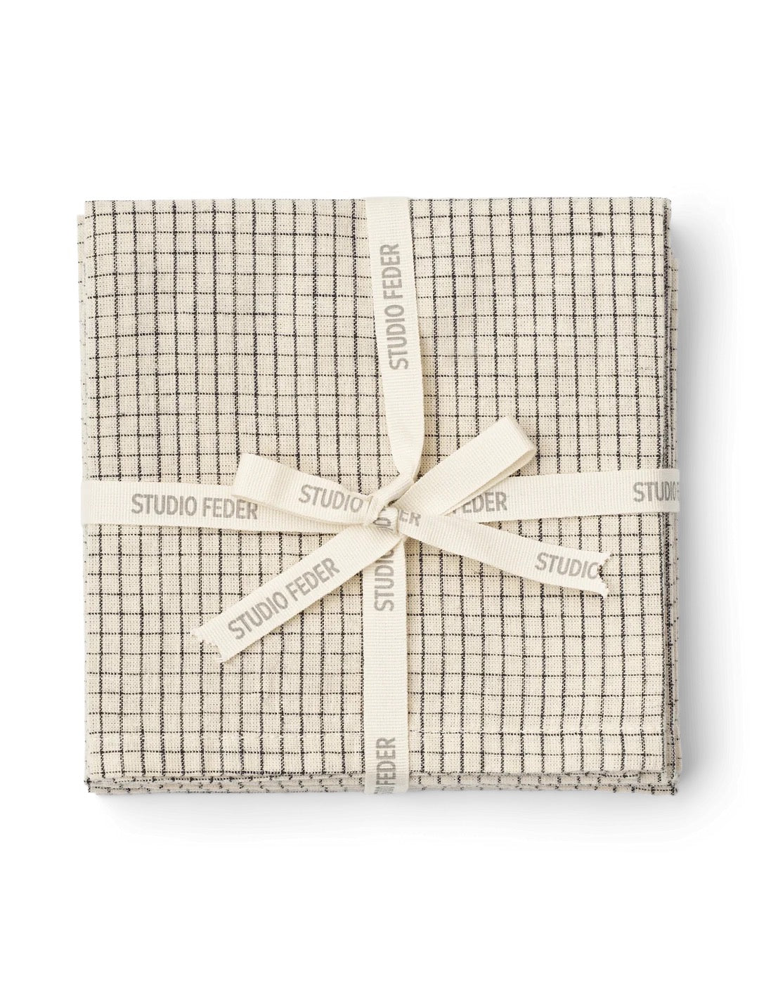 LIVIA STOFSERVIET 4-PACK - CREME BLACK PLAID