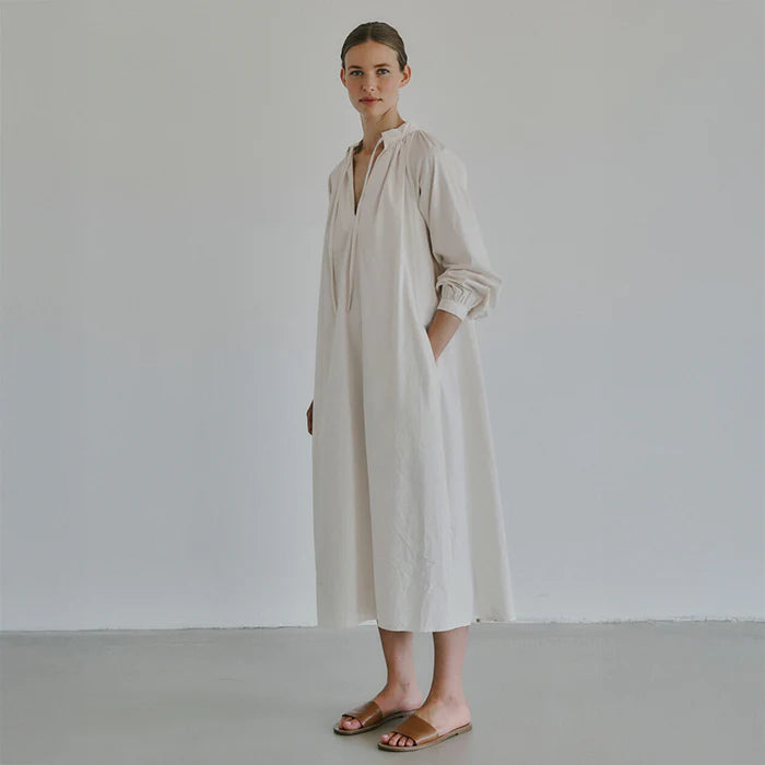 IRISSA LS DRESS - WHITE SAND, ANNE MI