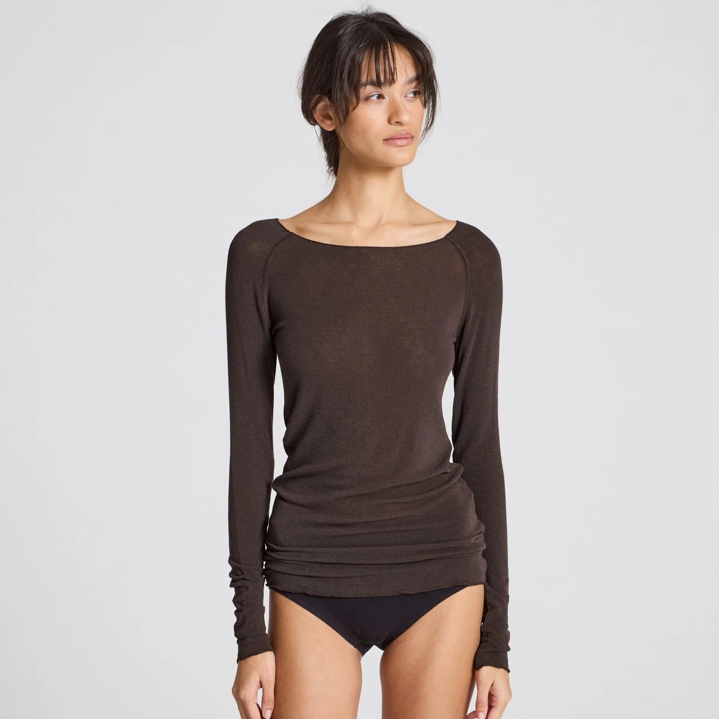 Amalie Wool Top - Mulch