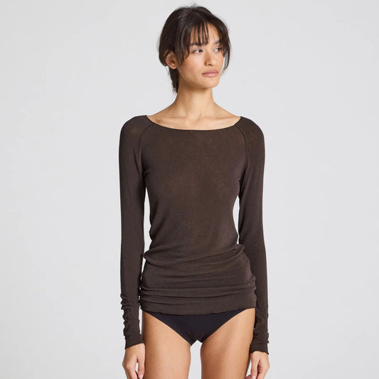 Amalie Wool Top - Mulch