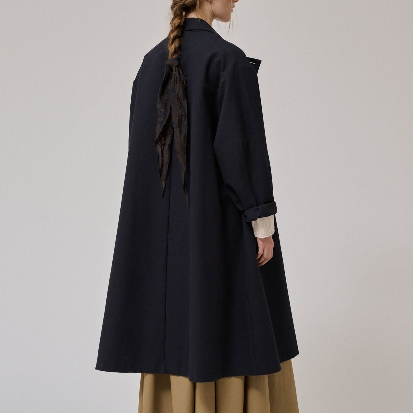 Bay long trenchcoat – Dark Navy