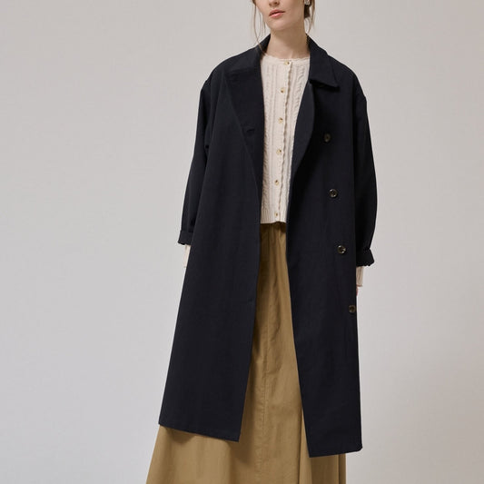 Bay long trenchcoat – Dark Navy