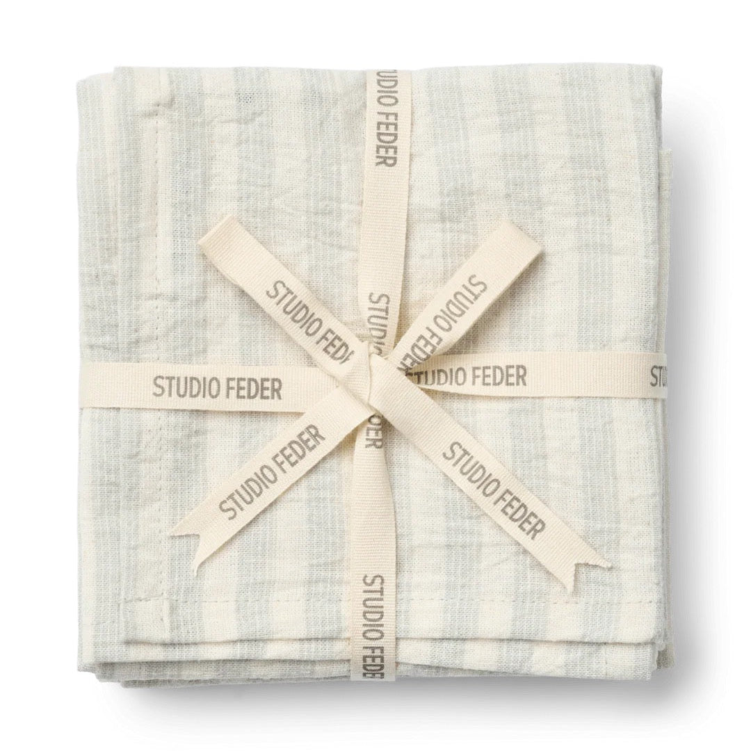 Mundserviet 4 stk. SOFT/MINT STRIPE - STUDIO FEDER