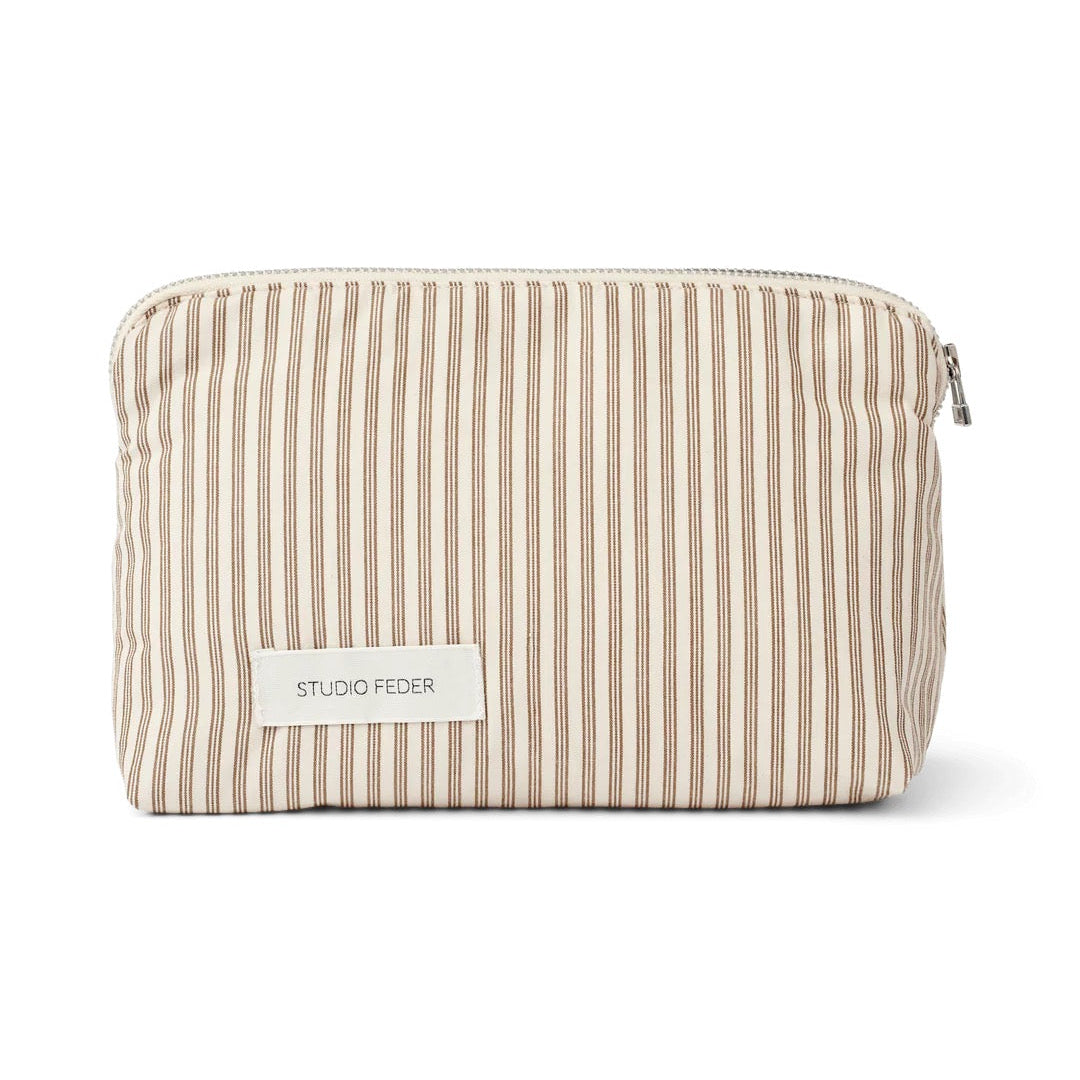 CELIA TOILETTASKE MINI - BROWN BEACH STRIPE - STUDIO FEDER