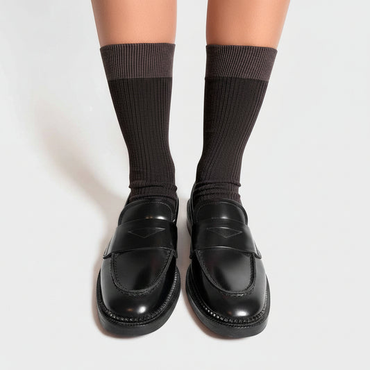 MRS. Hosiery, MERINO block D. BROWN/ BROWN ELASTIC