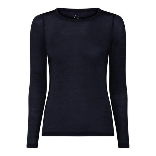 Lucca Cashmere Top O-neck, Dark Navy  - FRAU