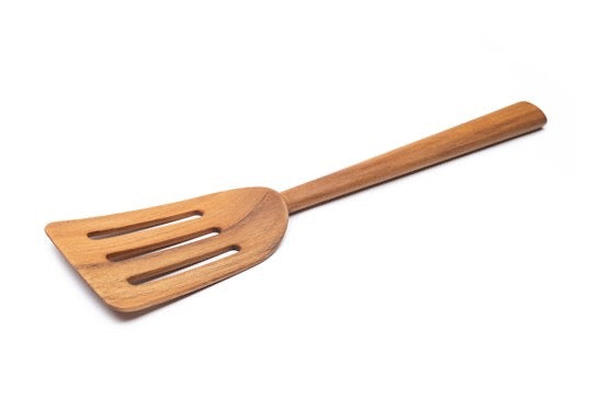 Spatel, bred med huller, teak L 30,7 cm - Kampmann