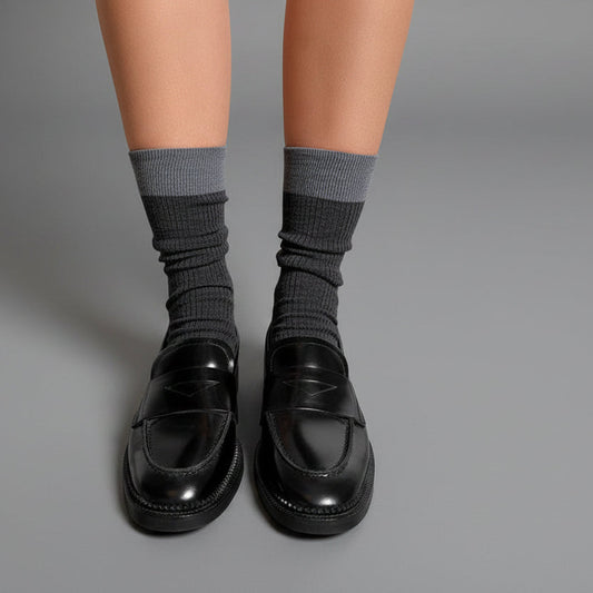 MRS. Hosiery, MERINO block D. DARK GREY ELASTIC