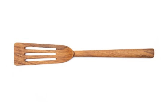 Spatel med huller, smal, teak L 31 cm - Kampmann