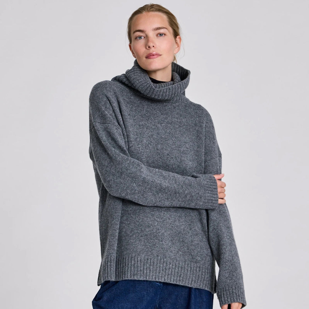 Vera Lambswool Knit - Grafitti Grey Melangé