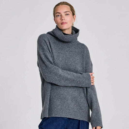 Vera Lambswool Knit - Grafitti Grey Melangé