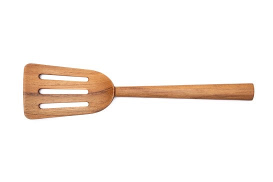 Spatel, bred med huller, teak L 30,7 cm - Kampmann