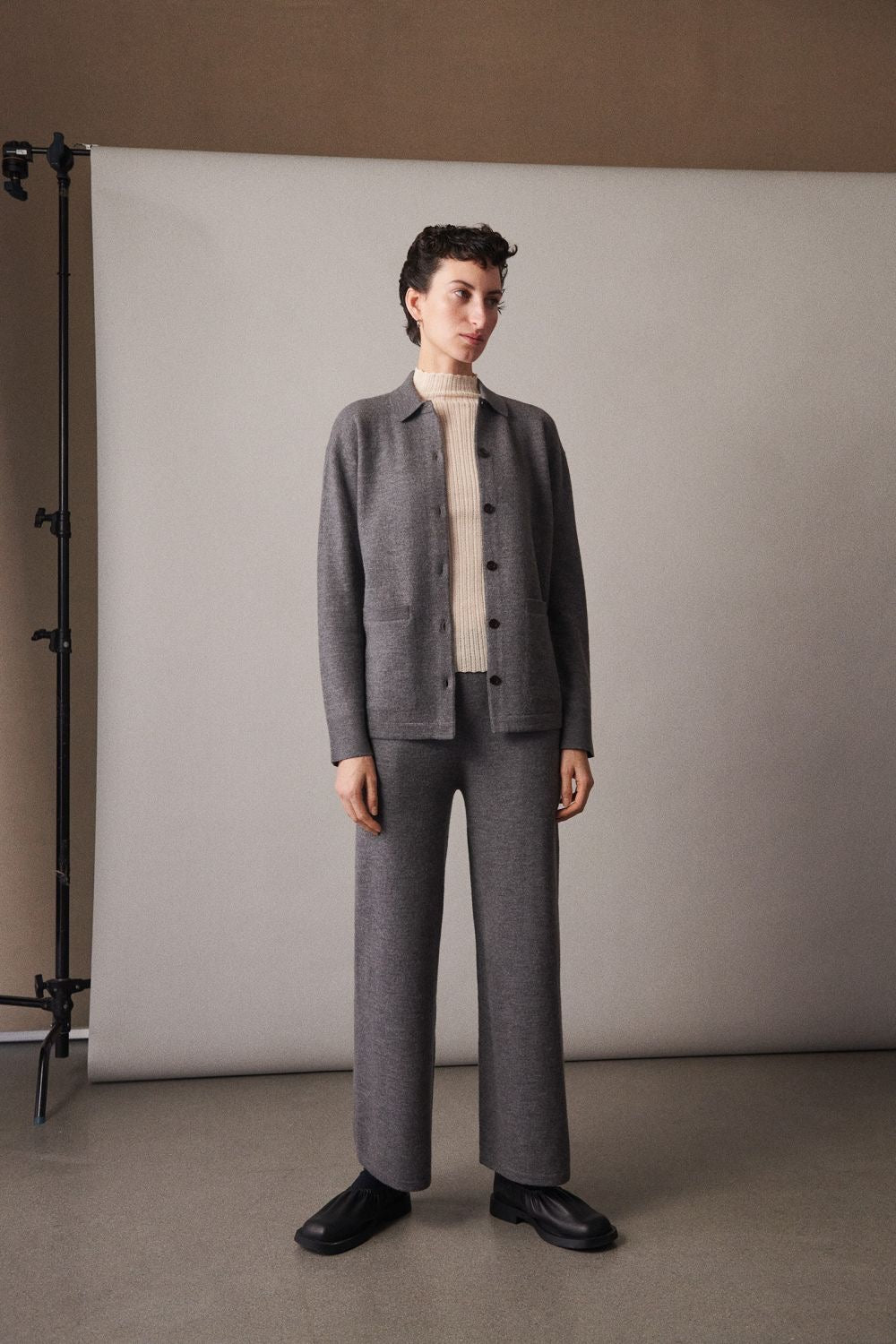 Felted Pants, grey melange - FUB