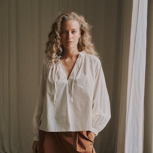 Irissa LS Blouse, White Sand - ANNE MI