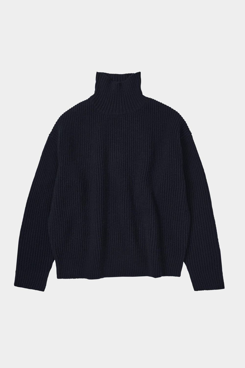 Raw Wool Sweater, dark navy - FUB