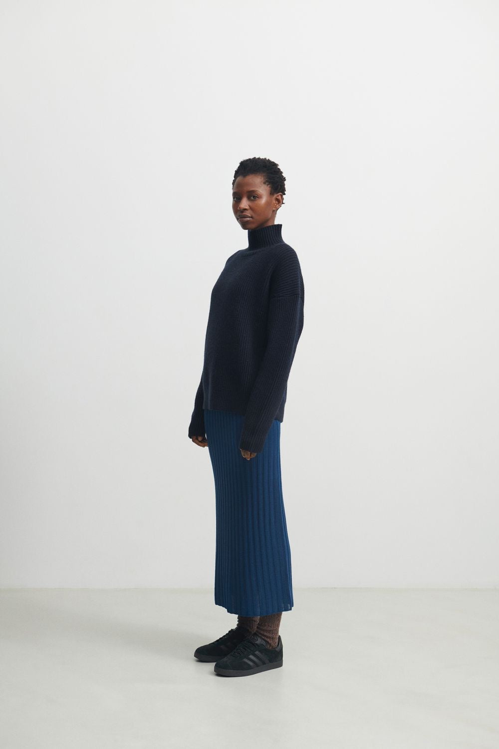 Raw Wool Sweater, dark navy - FUB