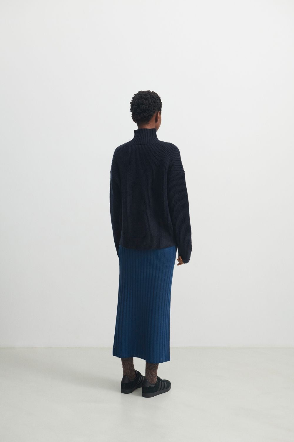 Raw Wool Sweater, dark navy - FUB