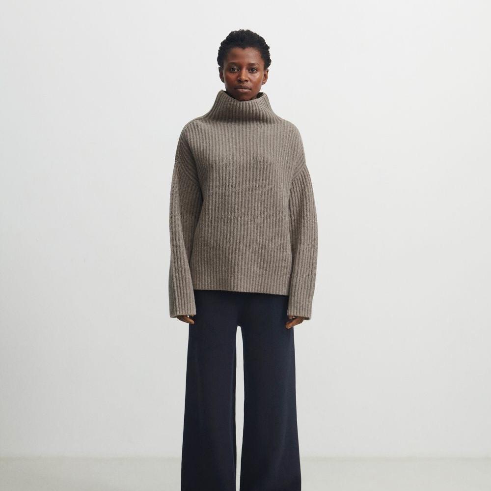 Lambswool Rib Sweater, hazel melange - FUB