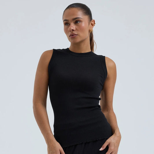 Wooly Tank, Uld Silke (Sort)