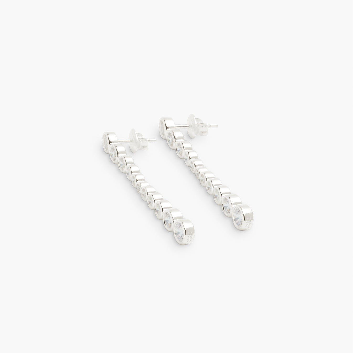 Oda Long Earrings, Silver - Ragbag